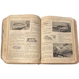 Colton's New Introductory Geography 1875 Hardback Book D. D. Merrill Damage READ